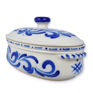 Bild 4 zu Artikel Brottopf, RUMP-Topf aus Westerwald-Keramik oval groß, Dekor blau 