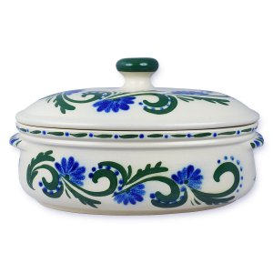 Bild 3 zu Artikel Brottopf, RUMP-Topf aus Westerwald-Keramik oval groß, Dekor grün-blau 