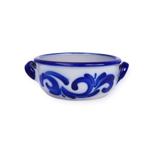 Bild zu Auflaufform aus Westerwald-Keramik, Ø 18cm klein, Dekor blau Bild zu Auflaufform aus Westerwald-Keramik, Ø 18cm klein, Dekor blau