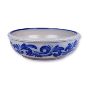 Bild zu Brotbackform aus Westerwald-Keramik, Ø 24cm, Dekor blau Bild zu Brotbackform aus Westerwald-Keramik, Ø 24cm, Dekor blau